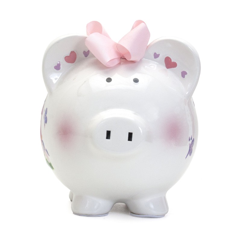 Child to Cherish Ceramic Piggy Bank for Girls, Princess Castle
