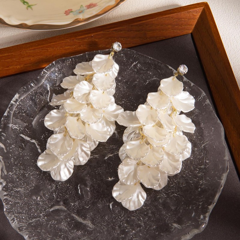 Tassel Shell Earrings for Women White Shell Statement Sea Summer