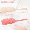 4Pack Back Scrubber for Shower Loofah with Long Handle, Shower