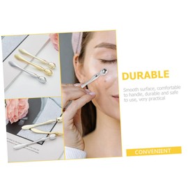 NOLITOY 3pcs Rhombus Metal Digging Spoon Eye Supply Under Eye Bags Eye Roller Facial Cream Spatula Portable Eye Massage Eye Cream Roller Face Massage Tools Silver Zinc Alloy