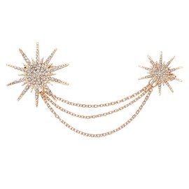 TMISHION Elegant Brooch with Pendant Chains,Brooch with Chain Diamond Shining Elegant Sweater Shawl Clips Cardigan Neck Pin Shirt Brooch Retro Jewelry Clothing Decoration Unisex Women Men