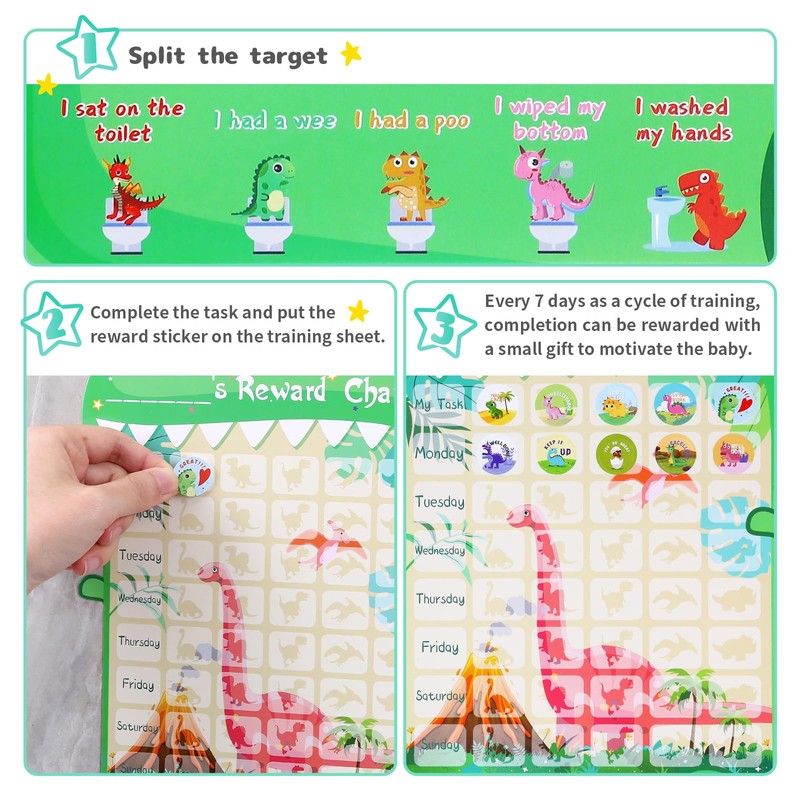 GWHOLE Potty Training Chart Dinosaur Potty Training Chart Potty Training