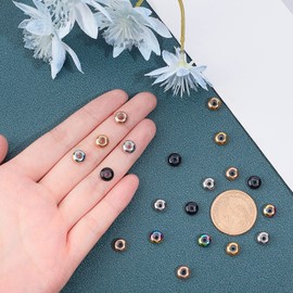 UNICRAFTALE - 20 abalorio deslizantes de 5 colores de 8 mm con abalorio espaciadoras de goma Rondelle espaciadores de abalorio deslizantes de acero inoxidable para hacer joyas, hallazgos de 2 mm de
