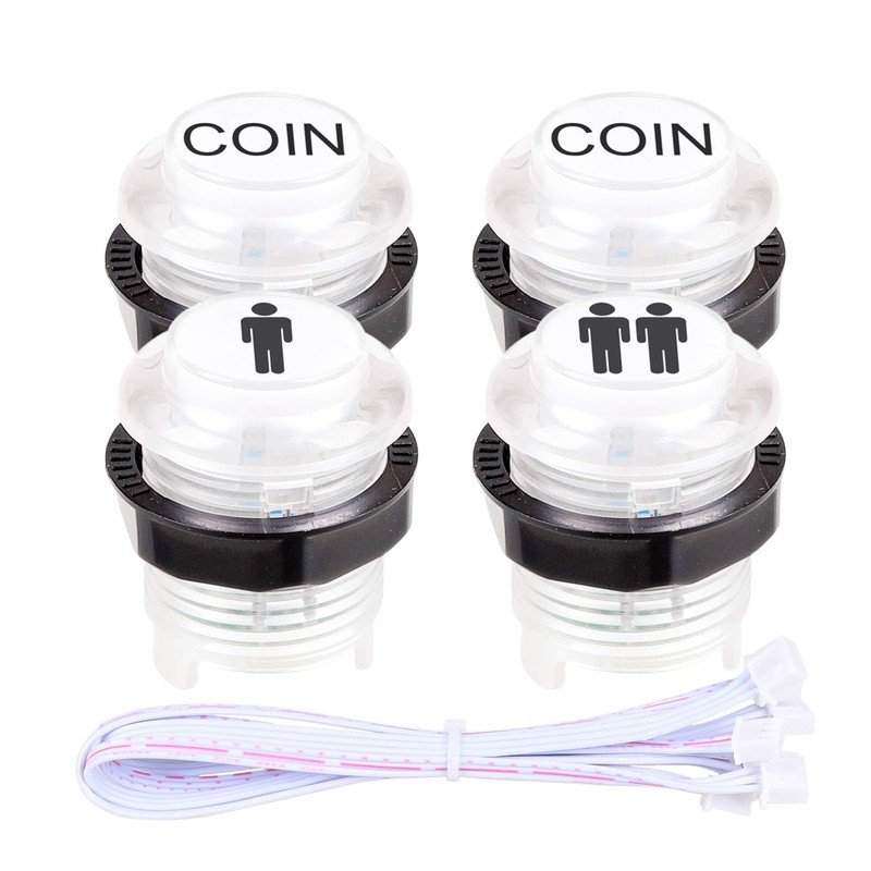 Fosiya LED Arcade Joystick Buttons Kit Ellipse Oval Style 8