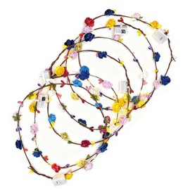 URAQT LED Flower Headband, 6PCS Flower Crown, LED Garland Hair Wreath Light up Headband for Christmas, Halloween, Lighted Party, Wedding Decorations