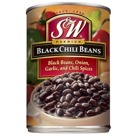 S&W Premium Black Chili Beans 6-15.5 Oz Cans