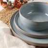 Famiware Nature Plates and Bowls Sets, 12 Pieces Stoneware Dinnerware