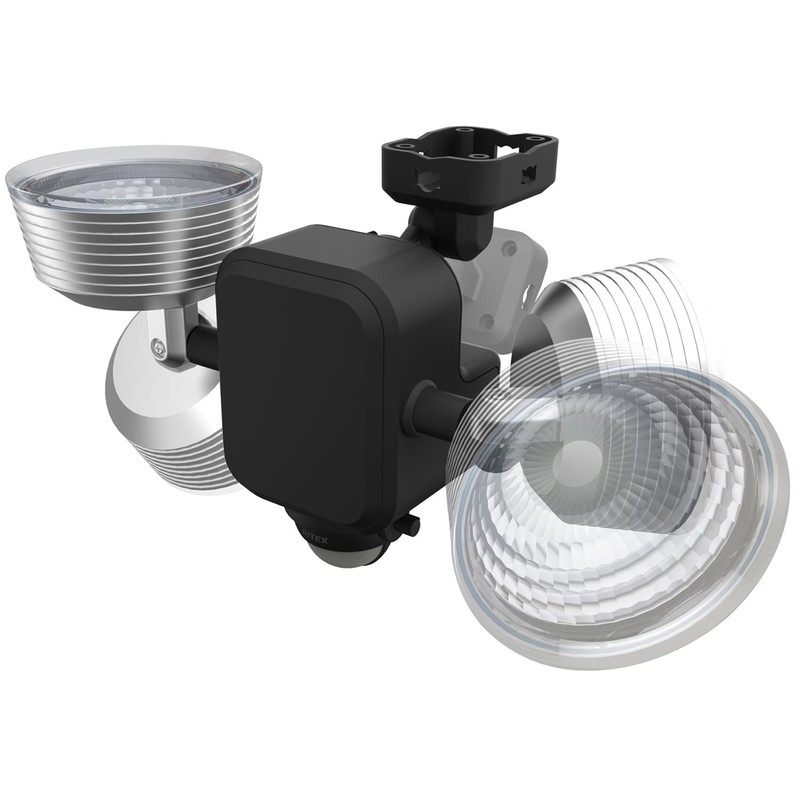 ムサシ RITEX フリーアーム式LEDセンサーライト(3.5W×2灯) 「乾電池式」 防雨型 LED-265
