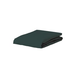 Essenza The Perfect Organic Jersey Fitted Sheet Pine Green, 90-100 x 200-220 cm, 95% Organic Cotton Percale (GOTS), 5% Elastane, Plain