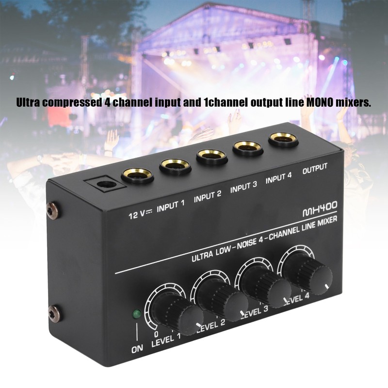 4 Channel Mixer Black Ultra Low Noise 4 Channel Compact