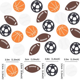 Blumomon 200pcs Sport Confetti Rugby Baseball Football Birthday Party Decorations Basketball Confetti Party Table Decoration Baby Shower Decoration Sport Themed Party Supplies