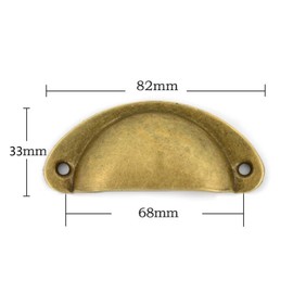 Yesmin 4 Pcs Half Moon Shaped Shell Handles,Kitchen Cabinet Drawers,Suitable for Cabinets,Drawers,Dressing Tables,Etc-Bronze