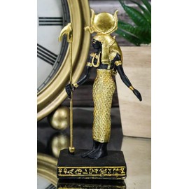 Ebros Gift Egyptian Classical Deities Miniature Hathor Goddess of Feminism Motherhood Figurine Gods of Egypt Dollhouse Mini Legends of Ancient Egypt Educational Sculpture Collectible