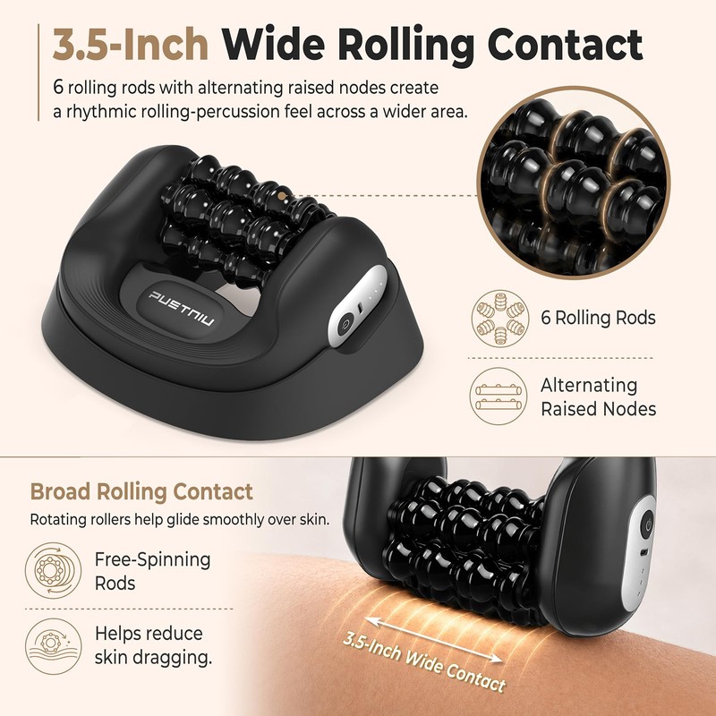 Electric Rolling Percussion Massager with Hands-Free Dock