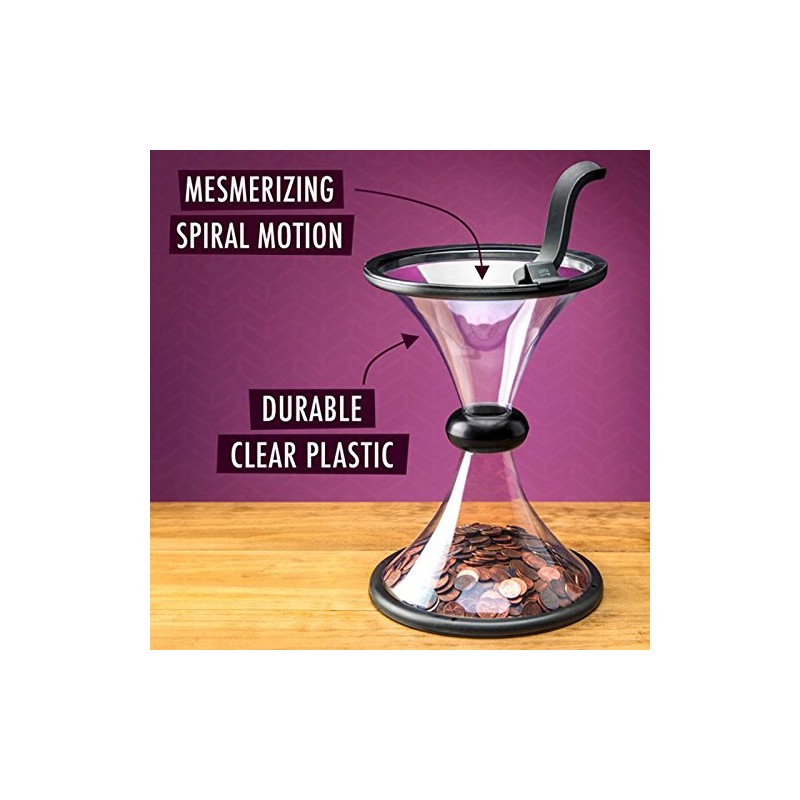 Bruafsir Transparent Vortex Piggy Bank Circling Saving Box Vortex Bank