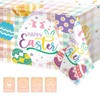 tineit Easter Tablecloth, Happy Easter Eggs Disposable Tablecloths for Easter