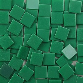 100pcs/25g Square Mixed Colors Shine Crystal Series Mosaic Tiles, Resin Glass Mosaic Tiles Glitter Crystal Mosaic Perfect for Home Decoration Crafts, 1x1 cm (Green)