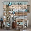 MESHELLY Rustic Farmhouse Christian Shower Curtain 60Wx72H Bible Verse Butterfly