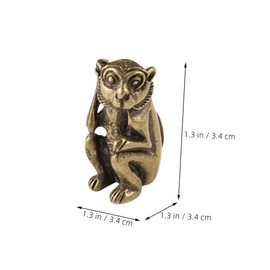 iplusmile Retro Brass Monkey Figurine Antique Monkey Statue for Desktop Vintage Decor Compact Sturdy Brass Material Home Office Ornament
