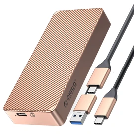 ORICO NVMe SSD Enclosure 40Gbps M.2 to USB-C Adapter for NVMe M-Key 4TB SSD 2280, Aluminum M2 External SSD Case, Compatible with Thunderbolt 3/4 USB3.2/3.1/3.0/Type C -M214-Gold