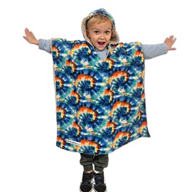 Birdy Boutique Car Seat Poncho for Kids – Safe to Use Over Seat Belts – Reversible Warm and Cozy Blanket – Easy on Easy Off and Doesn’t Impact Car Seat Performance – Tie Dye – One Size