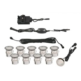 Zink ZN-40065 Baru LED 10 Deck Light Kit, Stainless Steel, RGB, 30mm