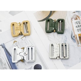 Replacement Metal Tactical Paracord Buckle Hardware for Tactical Vest Dog Collar Backpack Strap Buckle Clip (Silvery, 4.2 * 5.5cm)