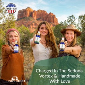 JUNIPERMIST Sacred Forest Smudge Spray for Cleansing Negative Energy (4 Ounce) Alternative to Sage Incense, Palo Santo Sticks or Candles, Blessed in Sedona + Made with Pure Essential Oils and Crystals