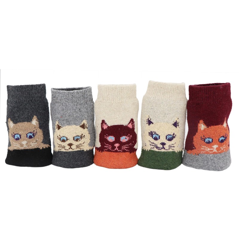 YZKKE 5Pack Womens Warm Wool Soft Cozy Crew Socks Cute