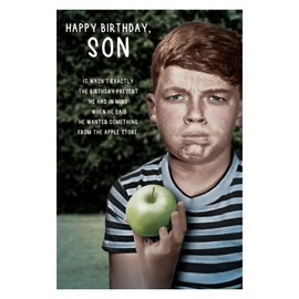 Happy Birthday , Funny Birthday Son Card, Apple Store, Son, Greetings Cards, Son Birthday Card, Son Birthday Cards.
