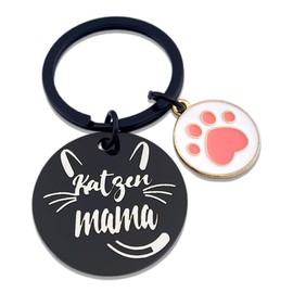 RiTeDei Cat Keyring for Cats Mother, Cute Pet, Cat Lover Car Keyring, Gift for Friends and Women, black