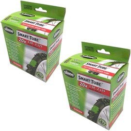 Slime 20" X 1.50-2.125 Self Healing Inner Tubes with Schrader Valve & Ano Adapters (Pair)