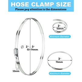 Hose Clamp Set - 30PCS 1/4 –7/16 inch 304 Stainless Steel Worm Gear Hose Clamps for Fuel Line,dryer,Garden Water Pipe and Washing machine,Automotive Plumbing - 3/8 Inch Hose Clamps