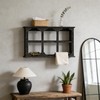 SOFE Distressed Black Floating Shelf with Carved Accents, 3-Tier Wall