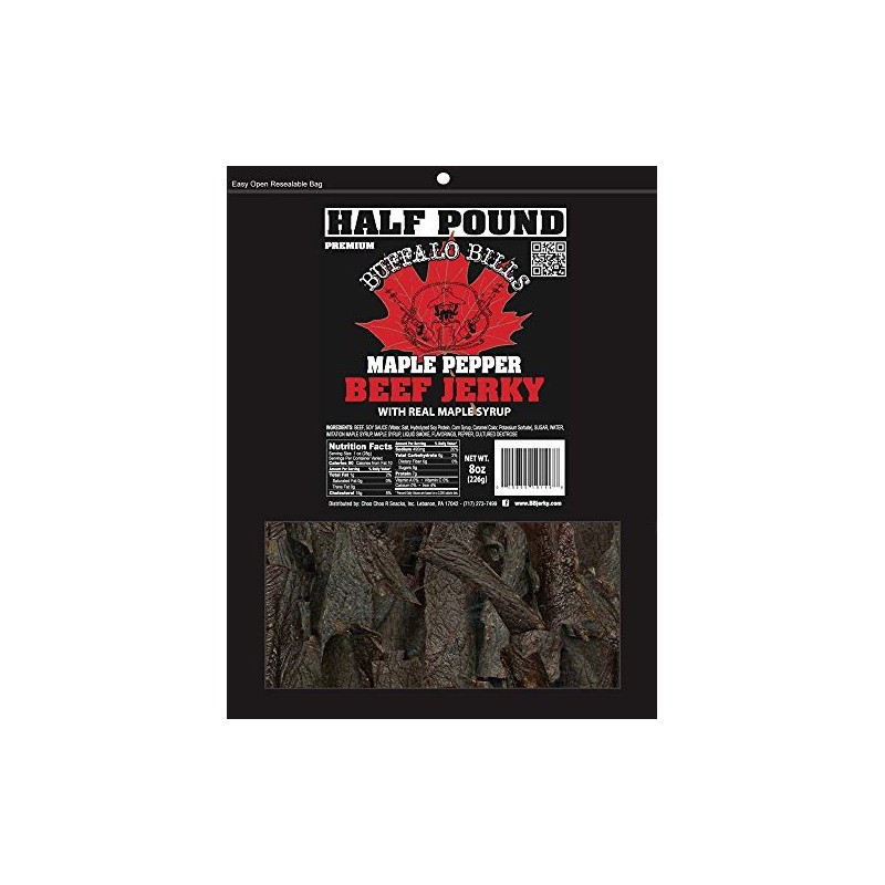 Buffalo Bills 8oz Premium Maple Pepper Beef Jerky Pieces (one