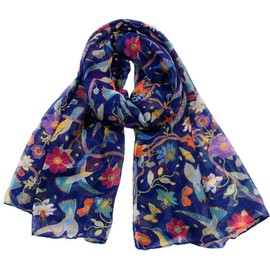 Ladies Women's Fashion Butterfly Print Long Celebrity Style Scarves Floral Neck Scarf Shawl Wrap Sarong -All Seasons Scarf