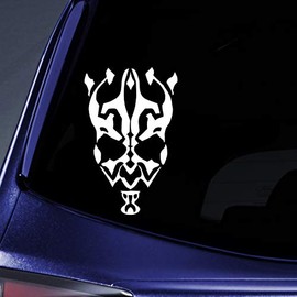 Bargain Max Decals Darth Maul Face Sticker Decal Notebook Car Laptop 5.5" (White)