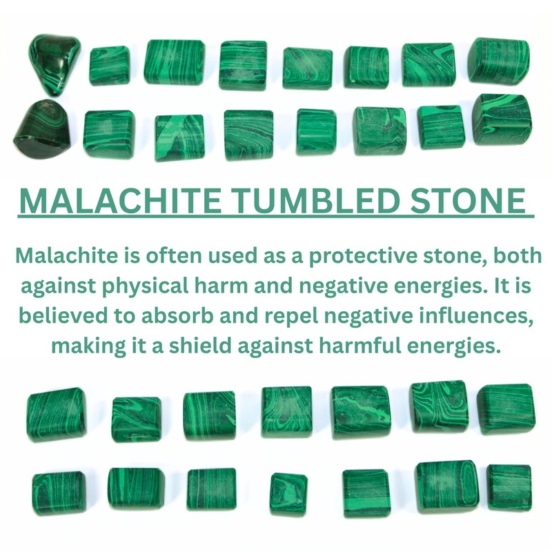 Prajet Crystal Natural Malachite Tumbled Stones 100 Grams Polished 0.75–1