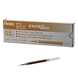 Pentel Refill Ink for EnerGel Pen Needle Tip, Fine, 12 Pack, 0.5mm, Orange (LRN5-F)