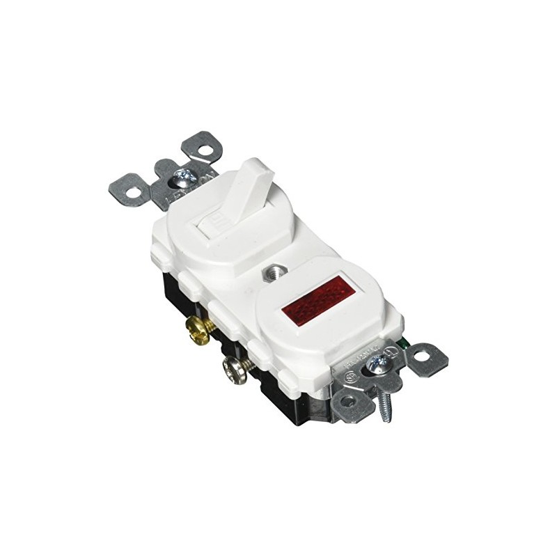 Leviton Combination Switch with Pilot Light, 5226-W, White