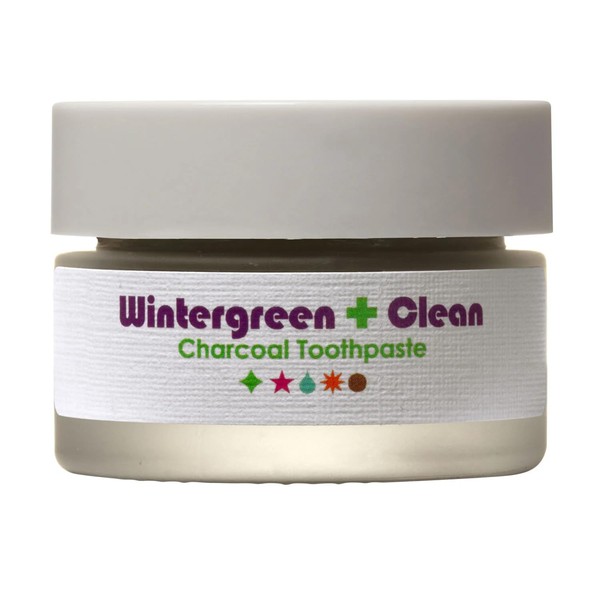 Living Libations - Organic Wintergreen Clean Activated Charcoal Toothpaste | Natural, Plant-Based, Clean Beauty (.5 oz | 15 ml)