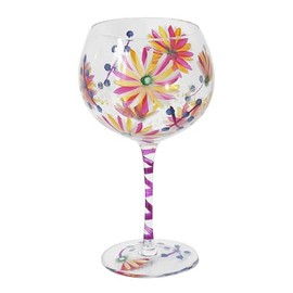 Lesser & Pavey Lynsey Johnstone Summer Daisies Gin Glass for Home, Kitchen, Restaurant & Parties | Lovely Gin Glassware for Drinks | Elegant Gift for Women, Men, Wedding & Christmas