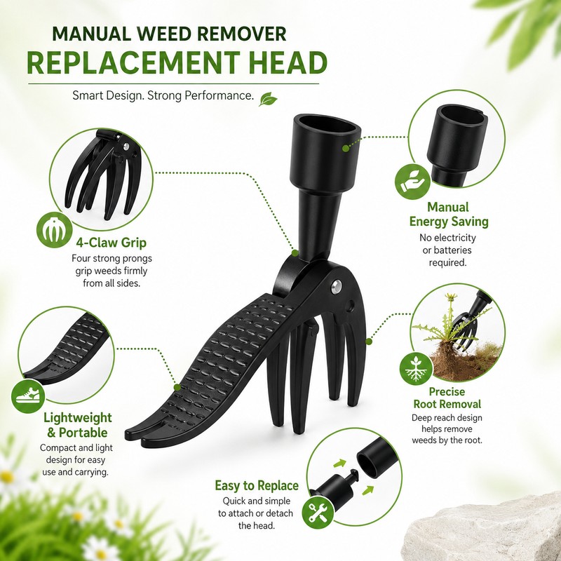 Weeding Head Replacement for Stand-Up Weed Pullers – Manual Claw