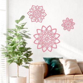 3 piezas de flores de metal, decoración de pared negra, metal, decoración de pared de flores, decoración de pared de granja, múltiples flores, decoración colgante para baño, sala de estar, hogar