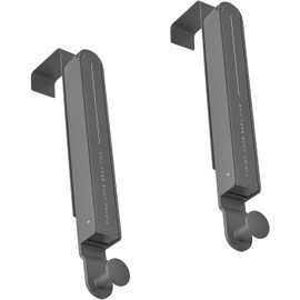 S SUNSBELL Over The Door Hooks Hanger 2pc, Over Door Drying Rack with Retractable Rod, Folding Clothes Drying Rack Over The Door for Laundry Room Bathroom Bedroom Kitchen (Grey, 2 Pack)