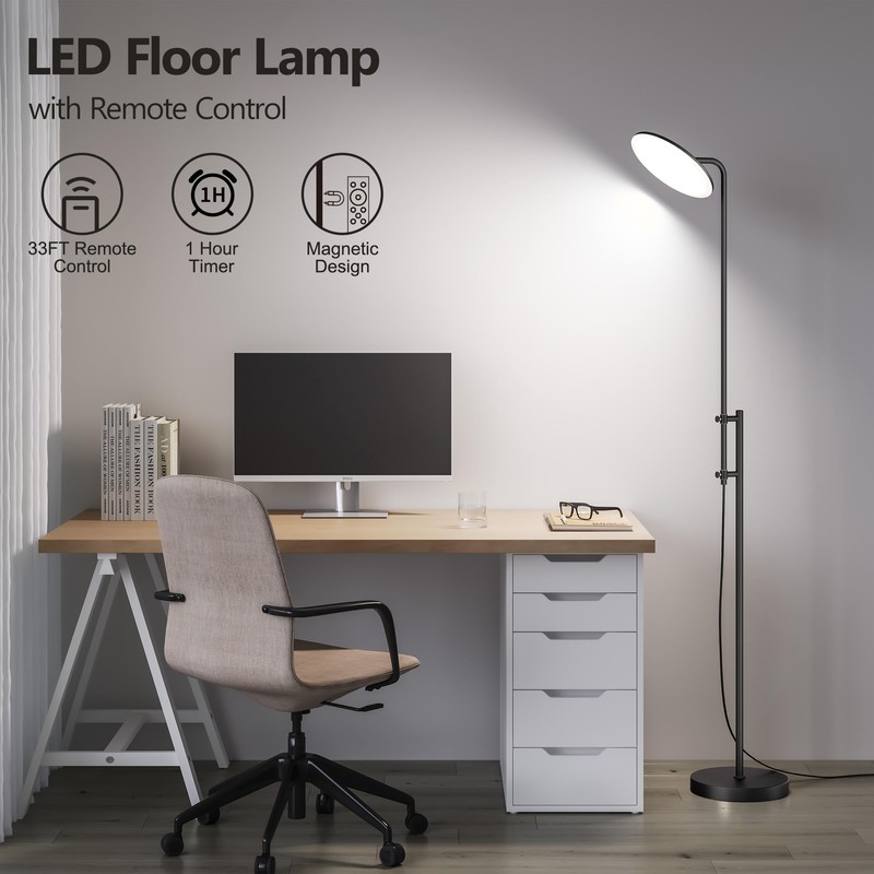 SUNMORY 32W/3000LM Floor Lamps, Super Bright LED Standing Lamp with
