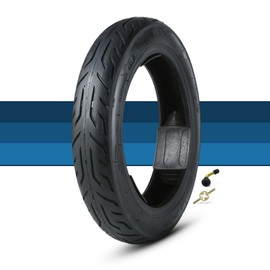 2.50-10 Dirt Bike Tire Street Tire Compatible with 14x2.50 14x2.5 ebike Tire | 33J 4 P.R. Max Load 253 Lbs | 2.50-10 Scooter Tire | 2.50-10 Street Tire with Tubeless Valves and Tools