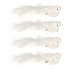 4 x 12cm White Glitter & Feather Christmas Bird Decorations