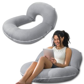 INSEN Reading Pillow, Back Pillow for Sitting in Bed for Reading, Nurse & Relax, Reading Pillow for Adults, Moms & Kids, Sit Up Pillow for Bed, Brown Bubble Velvet