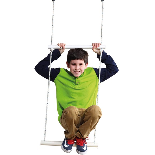 Fun and Function Adjustable Double Trapeze Bar Swing Supports Kids